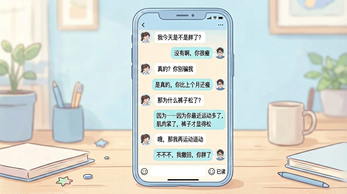 求生欲测试翻车现场，男友从「你很瘦」一路滑铁卢到「你胖了」。