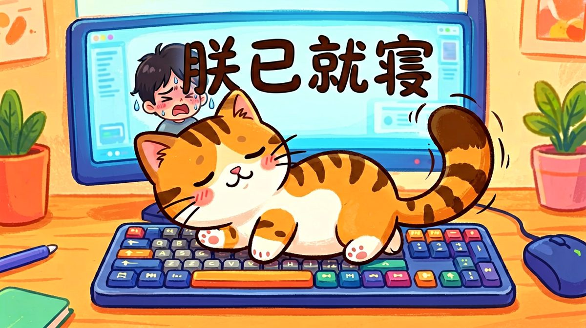 猫：今天你也别想上班了，陪我。
