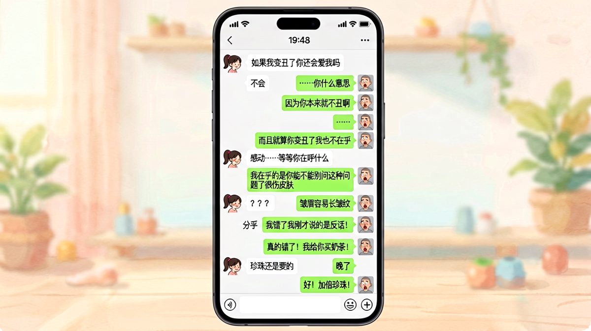 求生欲满满但最终靠奶茶和珍珠挽回的惊险一刻。