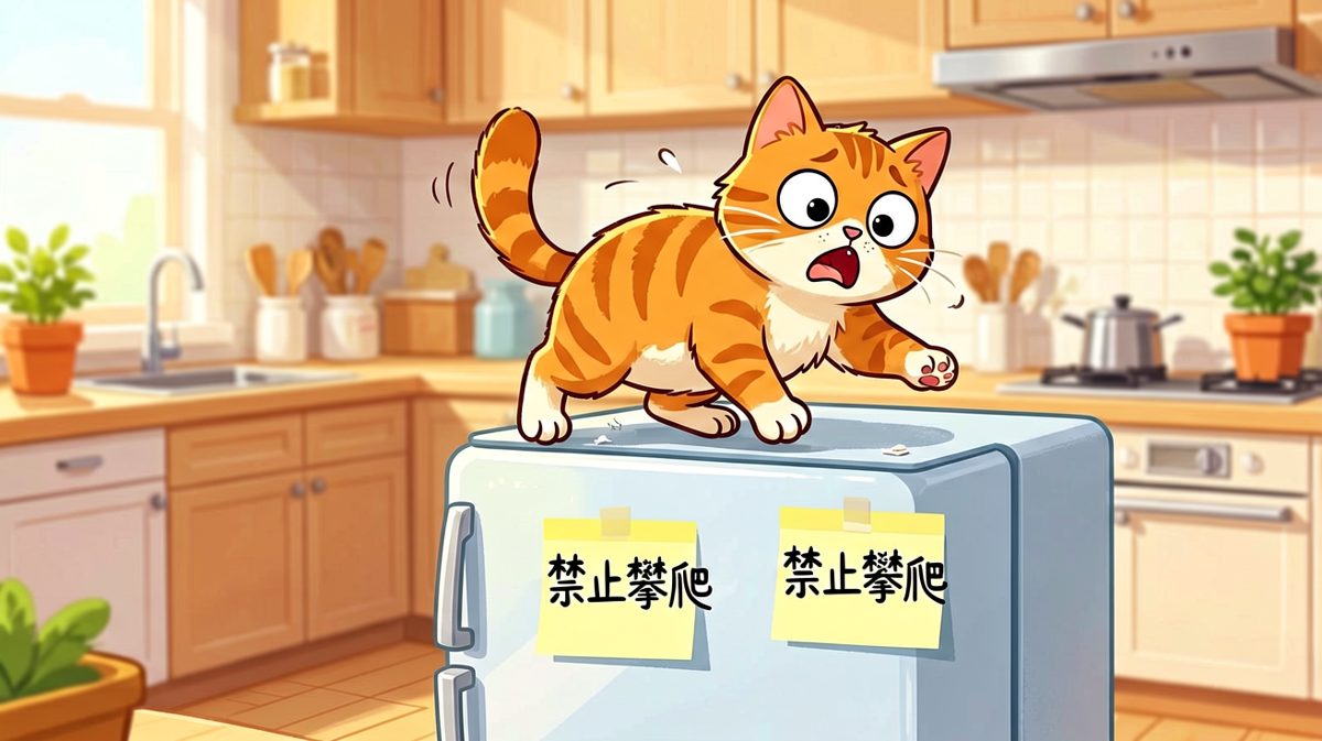 喵星人：我只是想看看上面有什么……