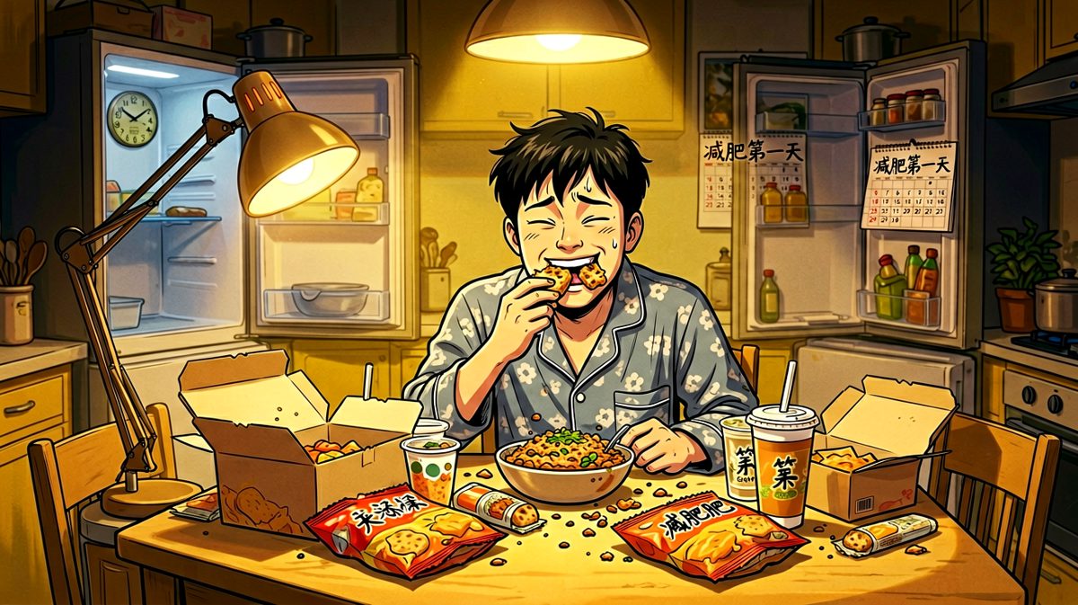 深夜的外卖，比决心更诚实