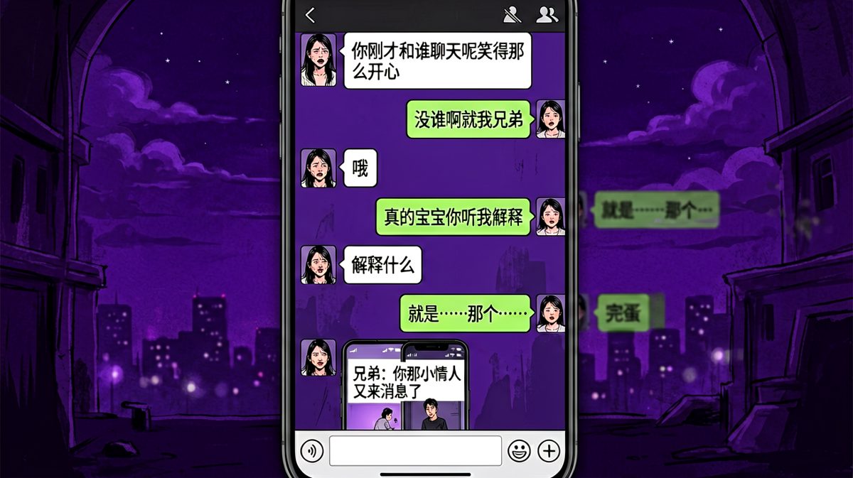 【抓包名场面】男生自以为藏得天衣无缝，却不知'小情人'三个字已经暴露了一切。