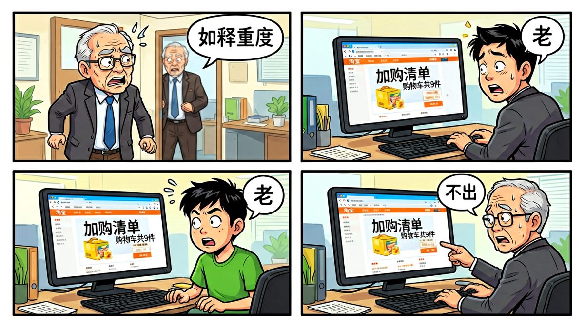 老板回头发现：你加班时在淘宝下单了九件商品？！