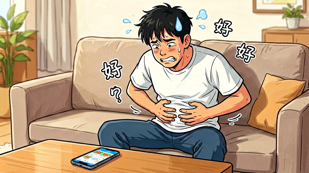 肚子突然造反，内心在坚持和美食之间激烈挣扎。