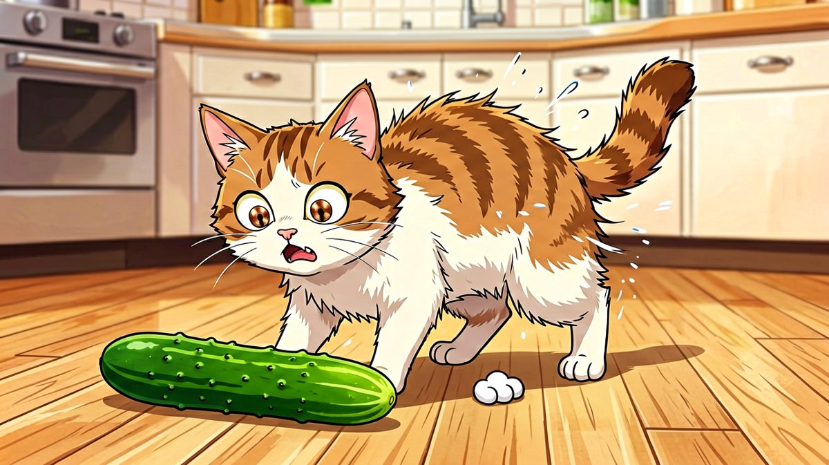 猫：谁在我后面放了个绿色怪兽！