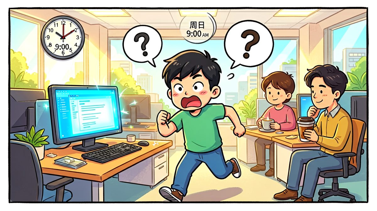 小明瘫在椅子上：……等等，今天不是周日吗？
