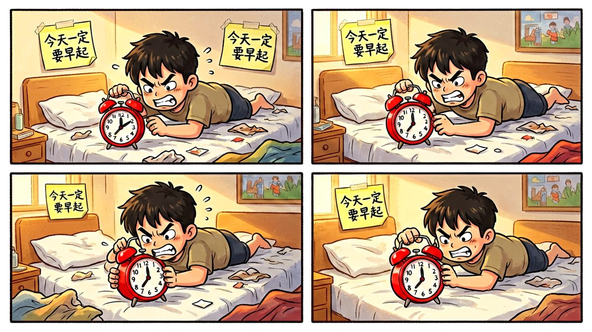 闹钟响了，坚决不起