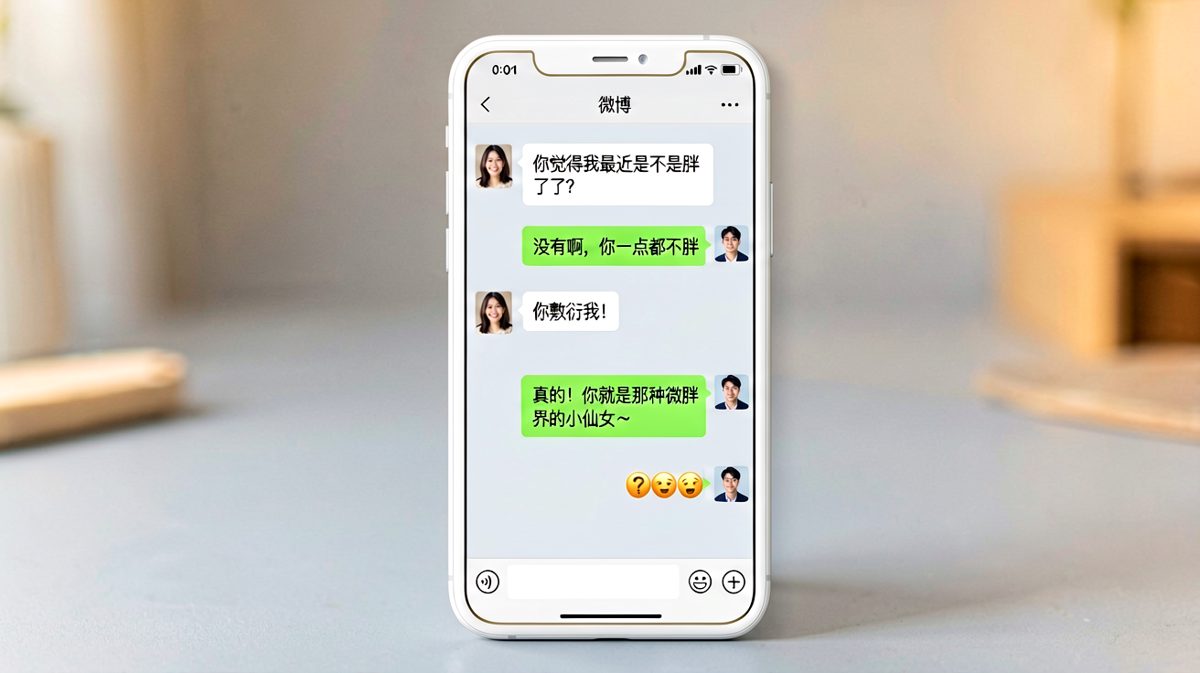 女生灵魂拷问体重，男生反手一句'微胖界小仙女'直接引爆话题