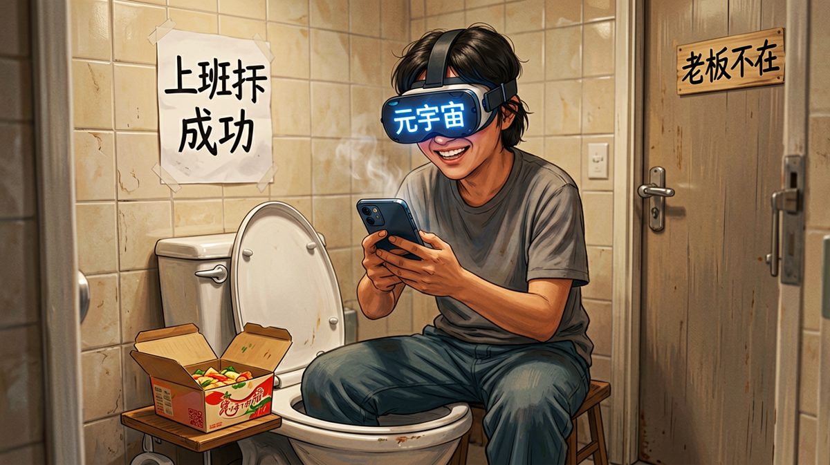 当代年轻人最幸福的时刻：带薪如厕刷手机。