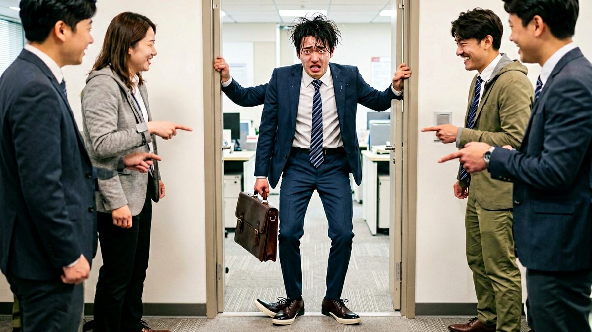 一路狂奔到公司，才发现鞋穿反了……