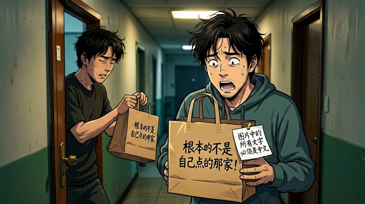 打开外卖一看，店名竟然写着'隔壁王阿姨的手抓饼'，根本不是自己点的披萨！