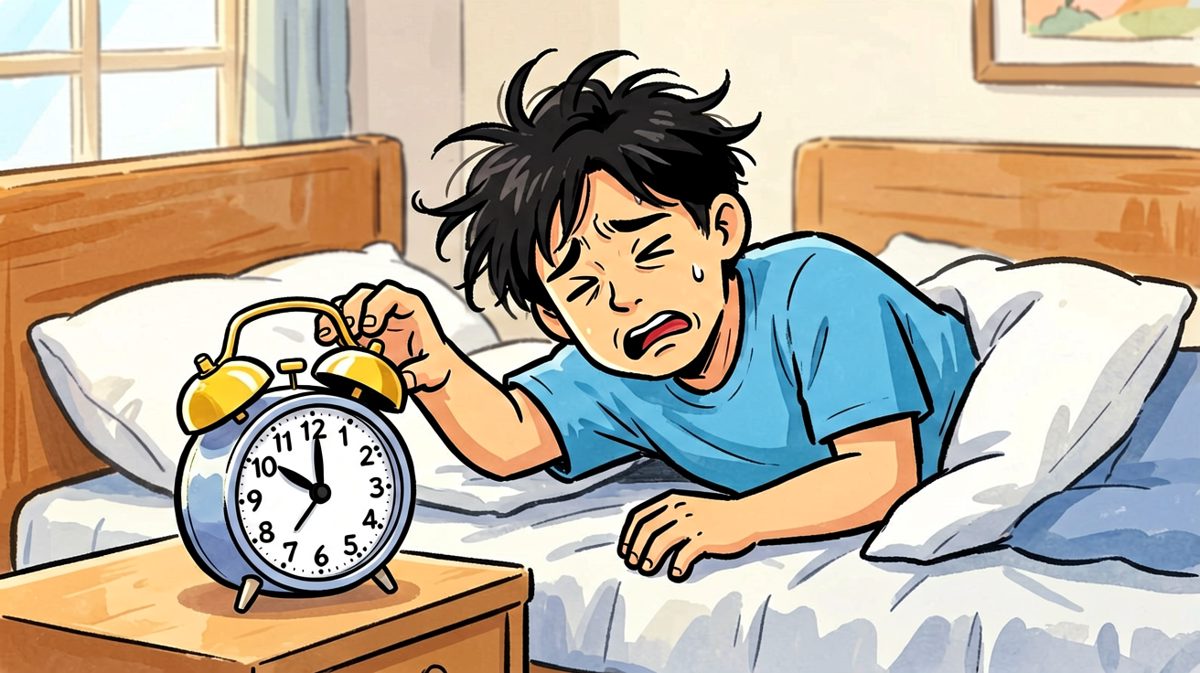 闹钟第二次响起，挣扎两秒后又昏睡过去