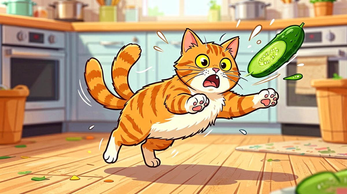  cats are easily scared by cucumbers