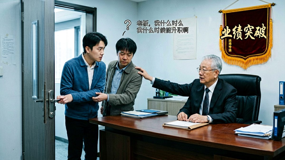 员工追问升职时机，老板笑着安慰'快了快了'——反转：HR随即通知'你的工位下周清空'。