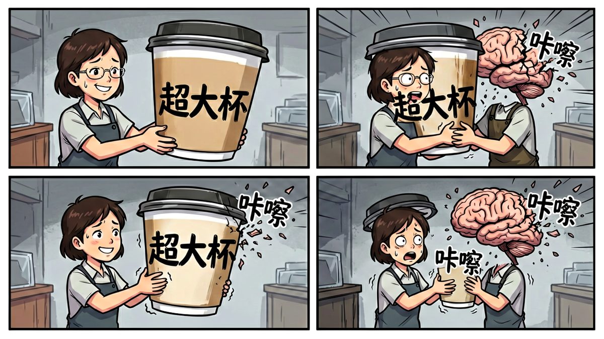 一杯咖啡 = 一个家庭的份量。