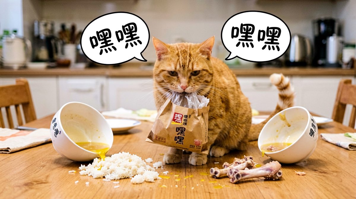 凶手猫作案后留下满地狼藉
