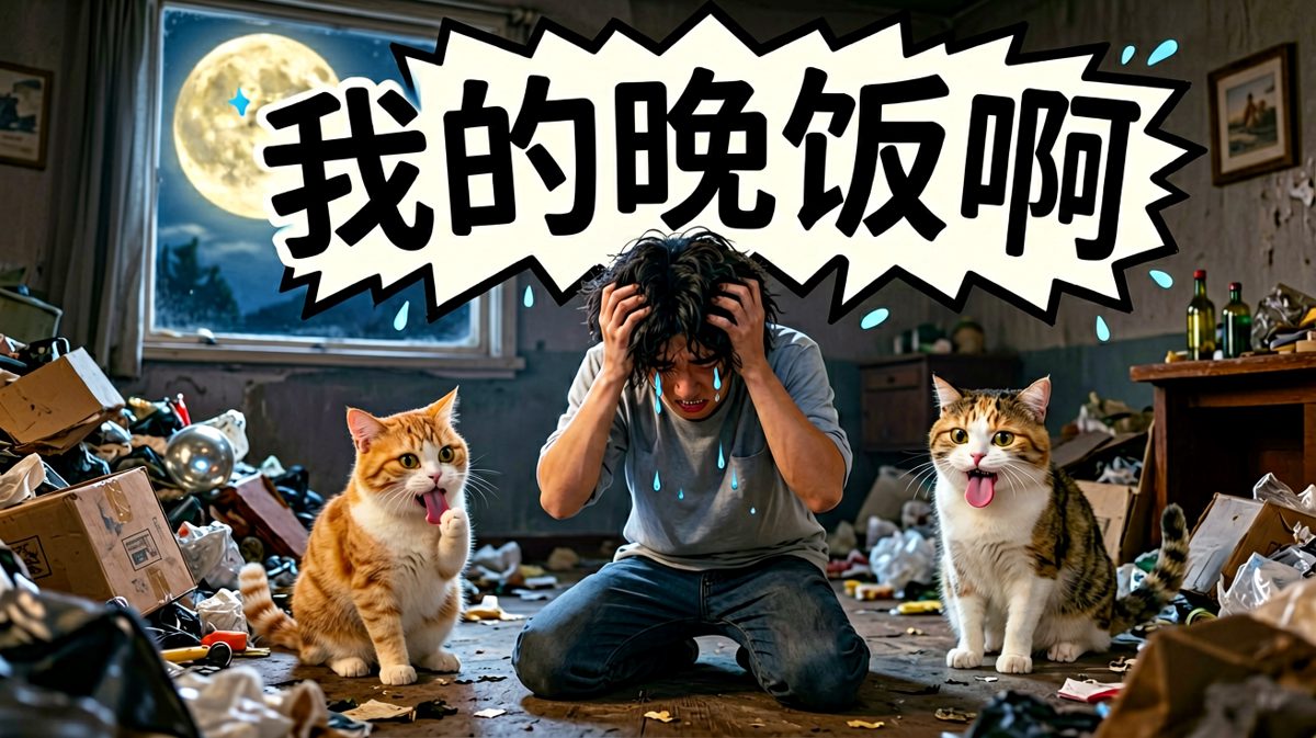 人猫对峙，赢家显而易见
