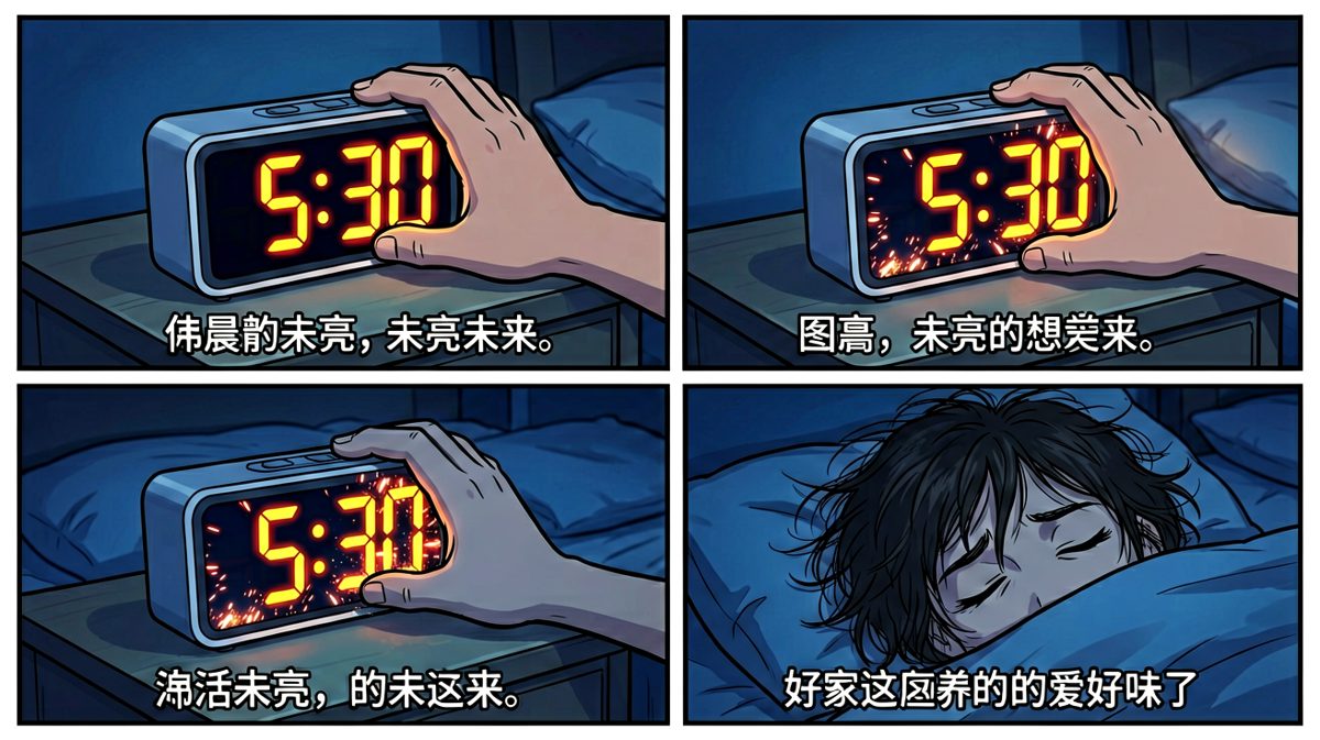 闹钟狂响，与睡意的生死搏斗正式开始