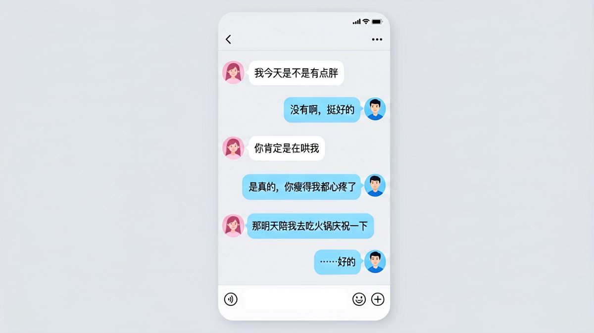 女生问胖不胖，男生的求生欲反应让人哭笑不得