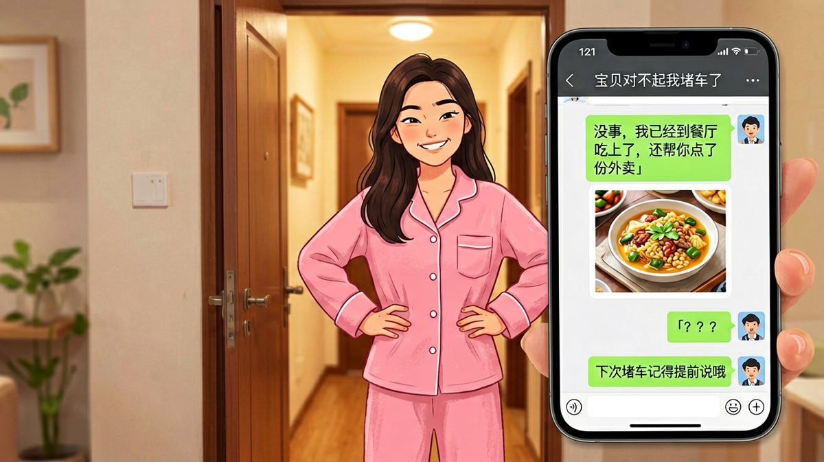 堵车费尽心思编理由被当场拆穿