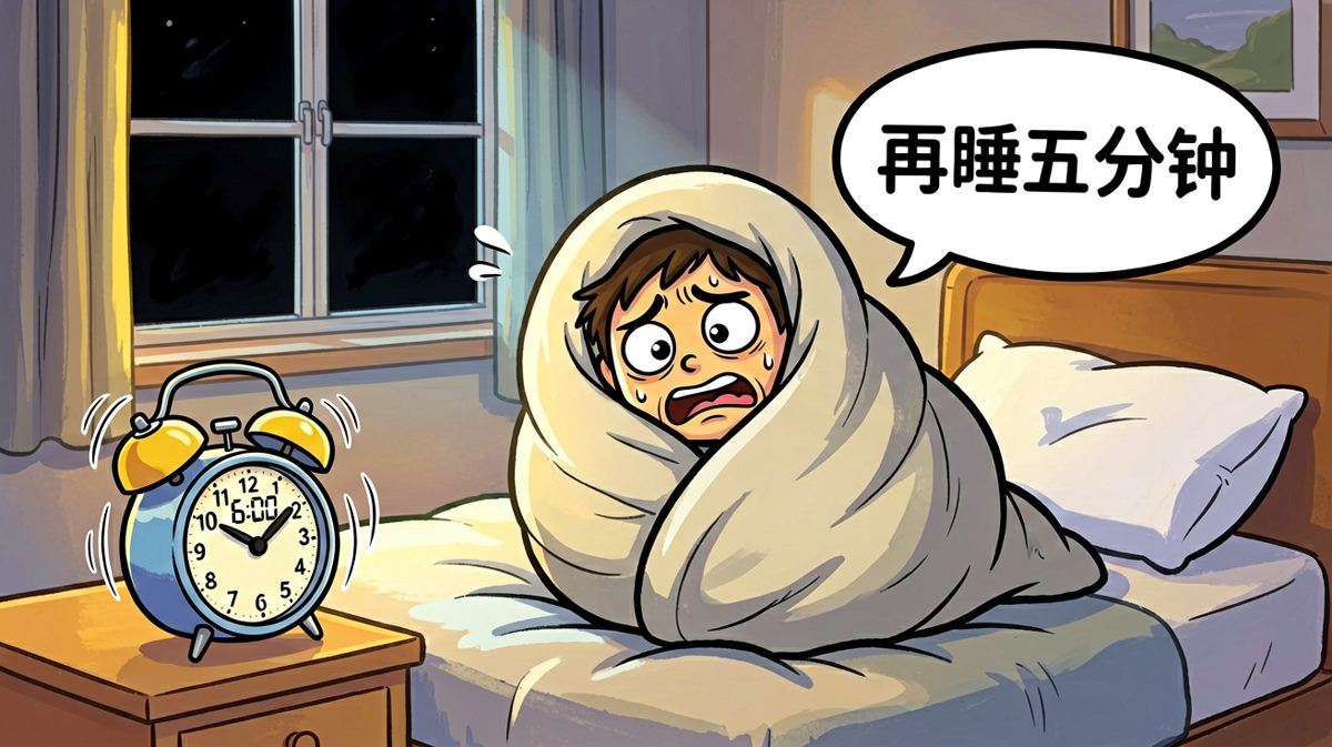 早上 reality：再睡五分钟……