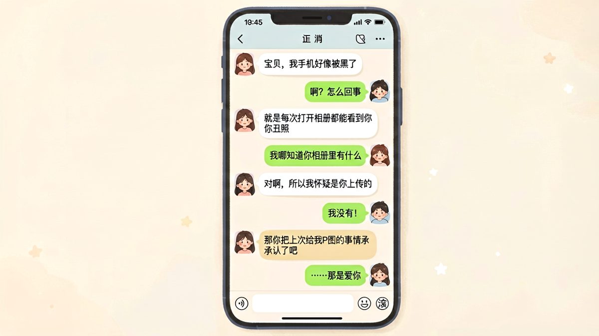 手机被黑的真相竟是情侣间的修图恩怨