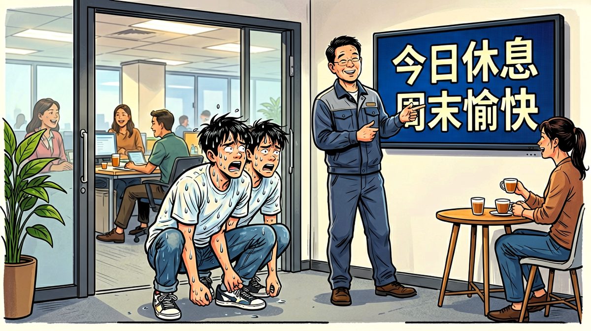 同事：兄弟，今天周六啊……