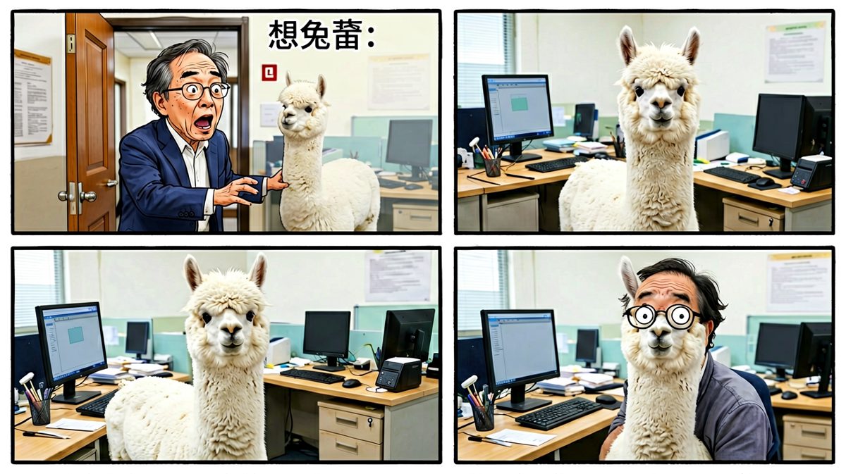 老板震惊地发现办公室里有只羊驼