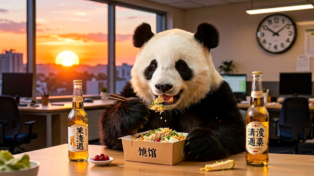 下班那一刻，熊猫的快乐比任何KPI都真实