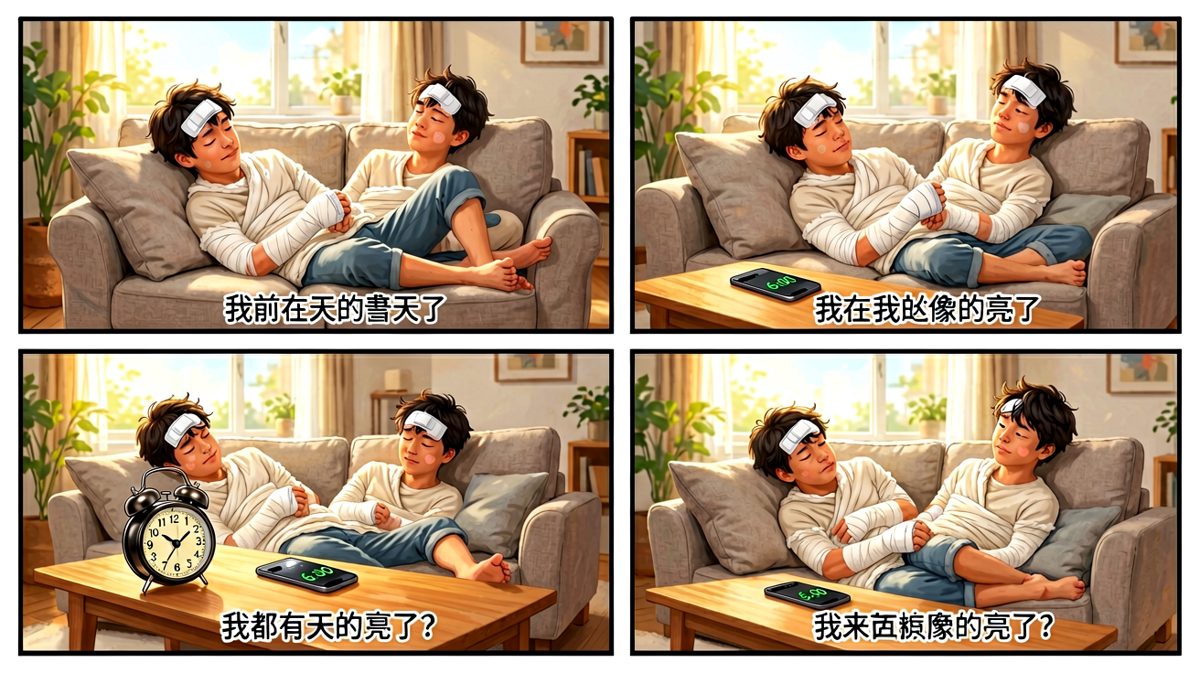 最后发现闹钟根本没响，一切都是自己脑补的噩梦