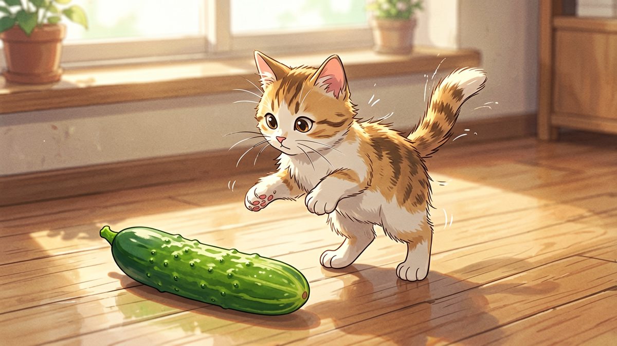 猫咪：这……这是哪来的绿色怪兽！