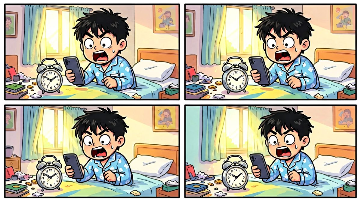 闹钟响了！迟到了迟到了！