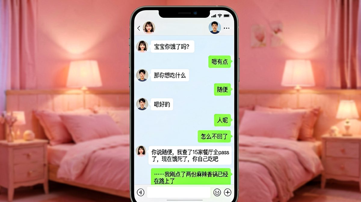 男生说随便之后，女生经历了痛苦的餐厅筛选，最后两人都选择了麻辣香锅。