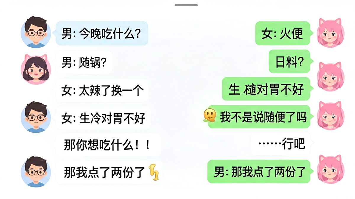 男生精准预判，点了一份她绝对没法拒绝的麻辣烫