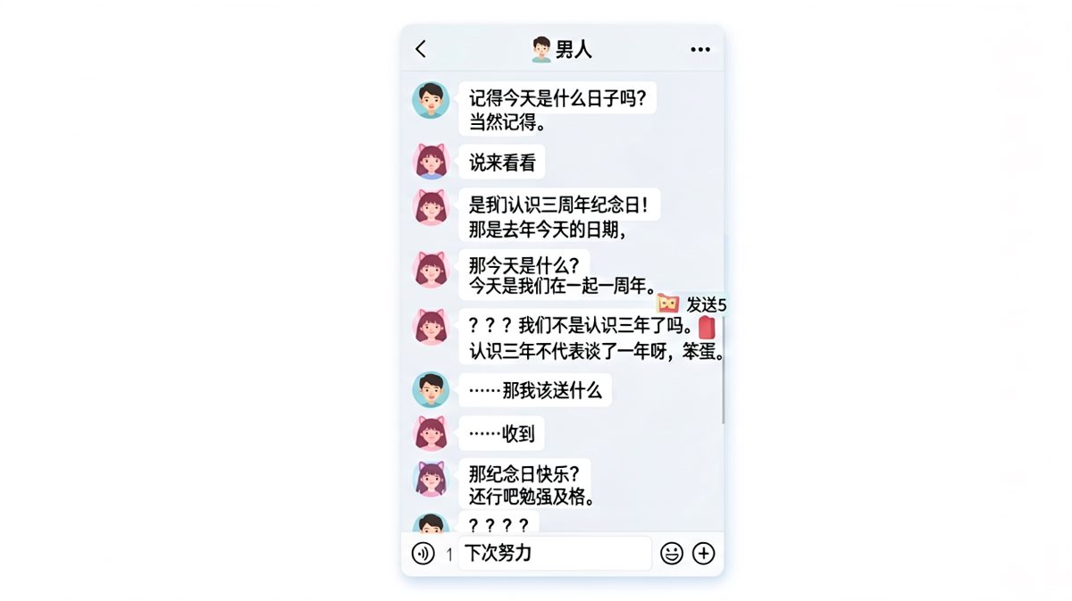 认识三年≠谈了一年，男生记错日期的致命一击