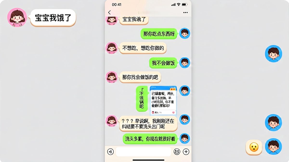 你以为她要分手，其实她只是饿了——而他已经默默点好了火锅