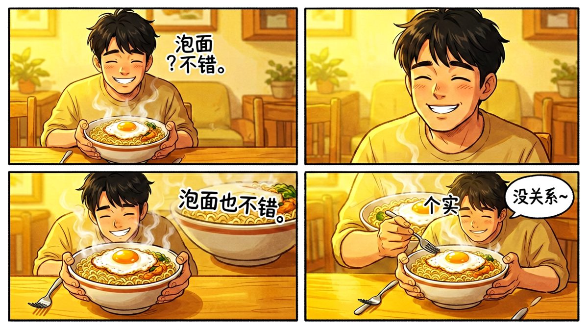 泡面也行，知足常乐嘛。