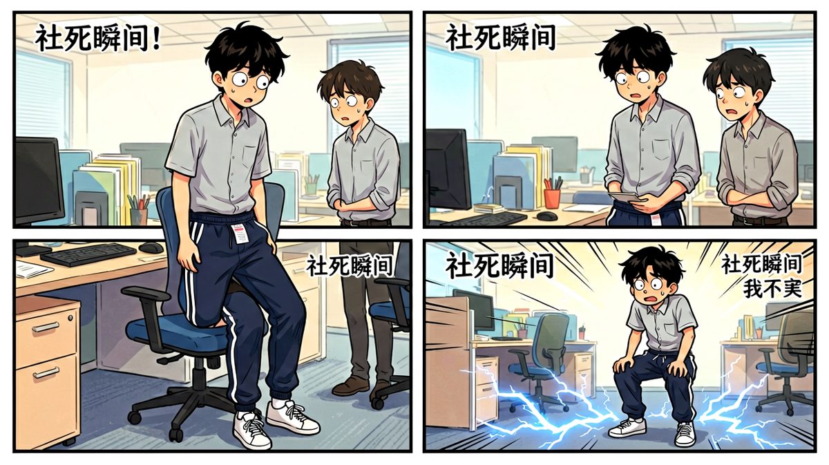 坐下那一刻——裤子的秘密全公司知道了