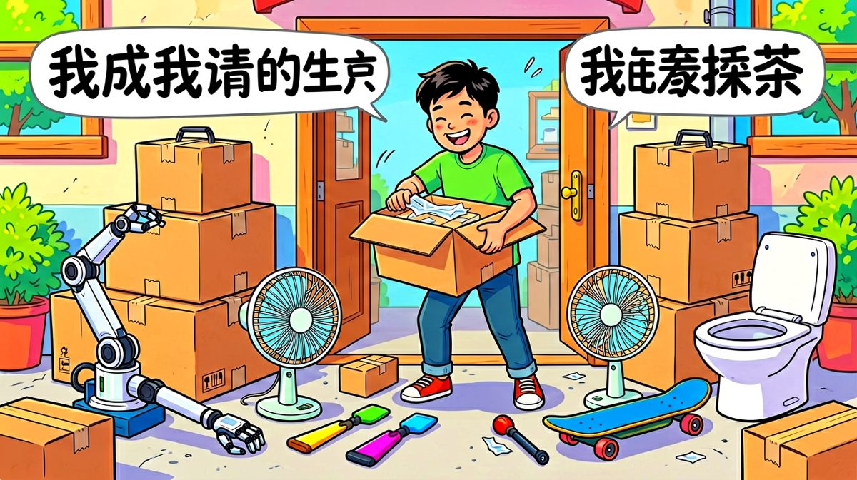 第2格：快递大丰收，满屋子奇葩神器排队开箱