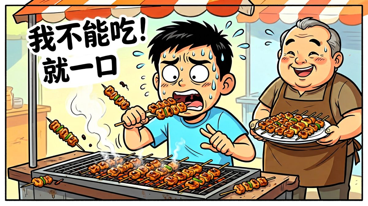理智与欲望在烧烤摊前殊死搏斗