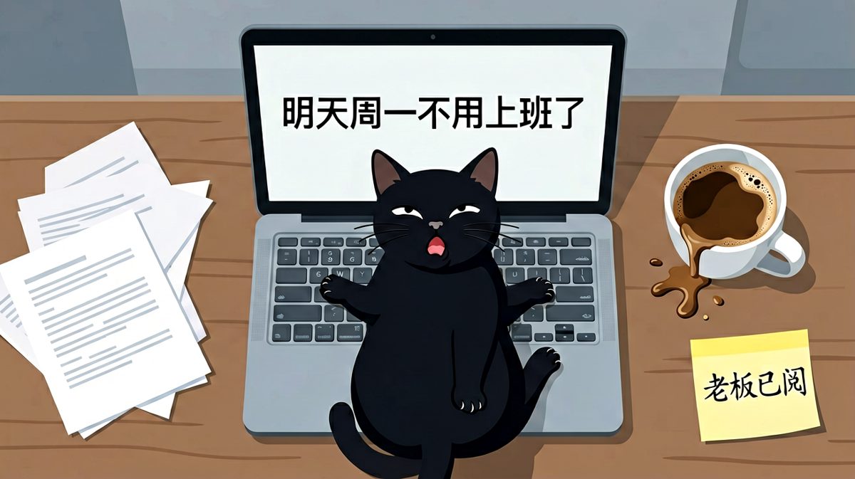 黑猫替主人向老板发了一封辞职信