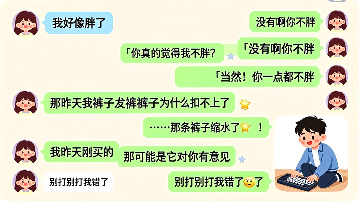 裤子缩水还是人有意见，一个送命题