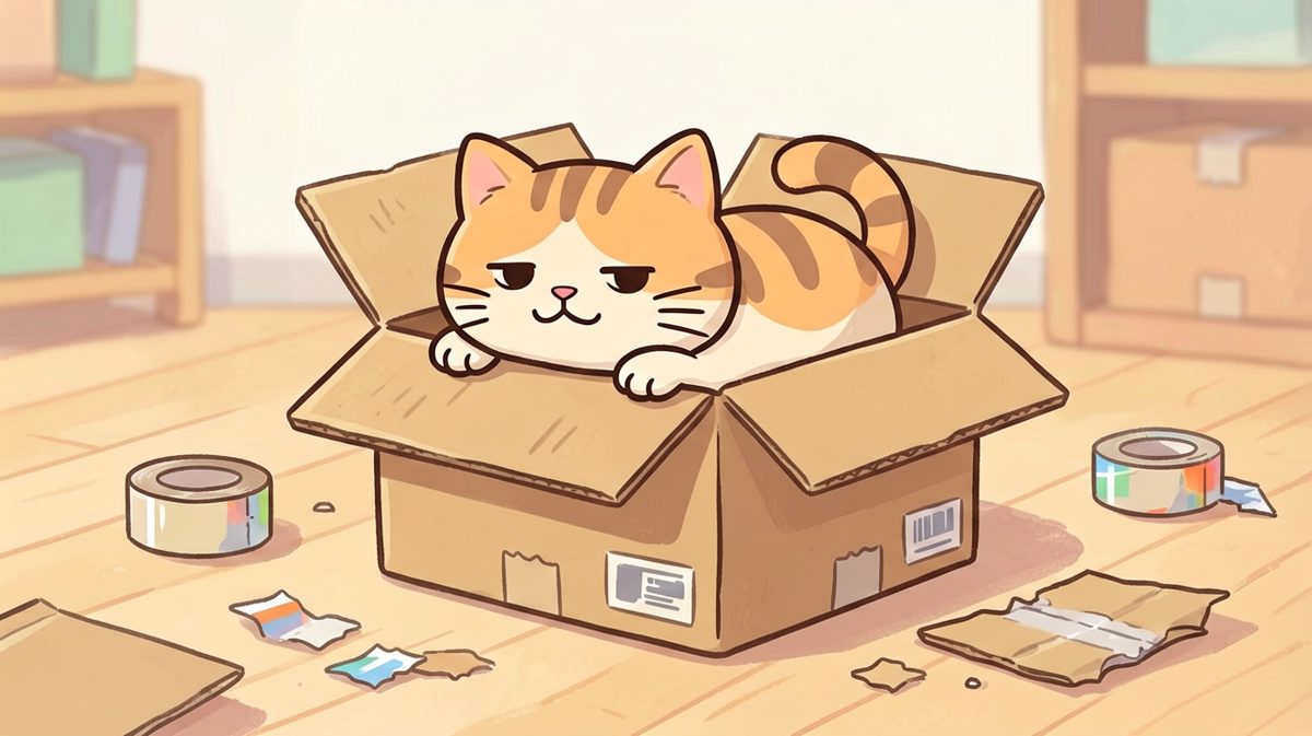 猫咪：只要我够圆，任何盒子都能装下我。