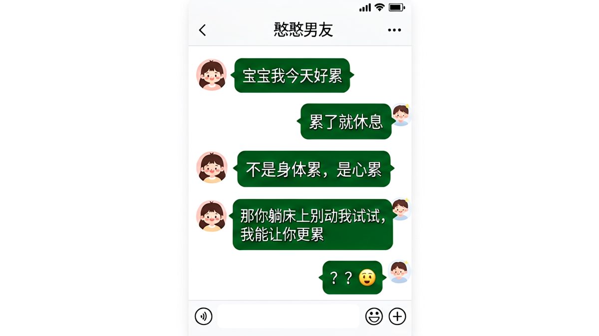 女孩撒娇说心累，男孩一句神回复直接翻车。