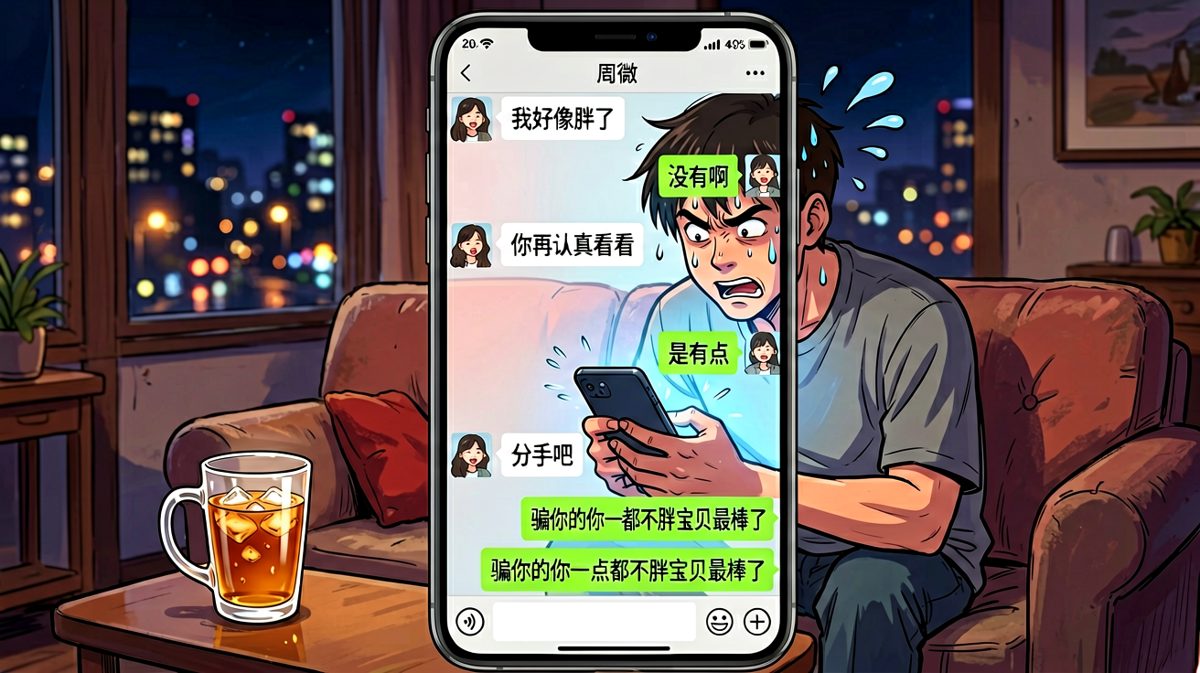 她说胖了，他的命都快没了