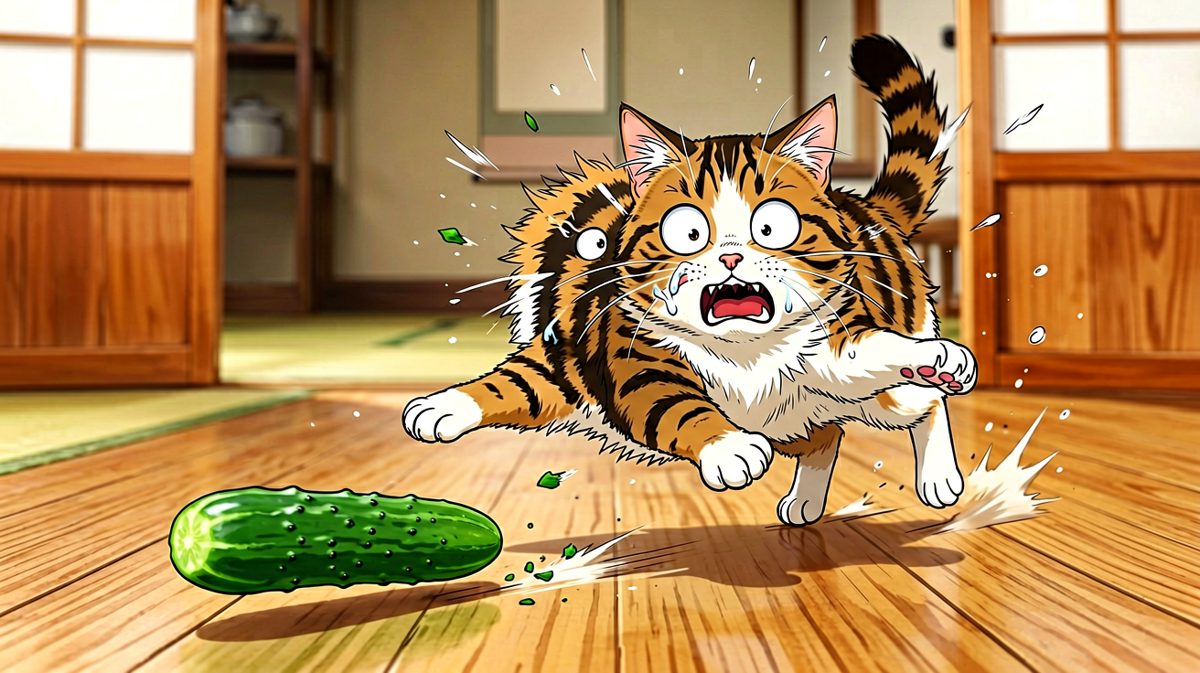 猫咪最怕的东西——一根绿色的黄瓜