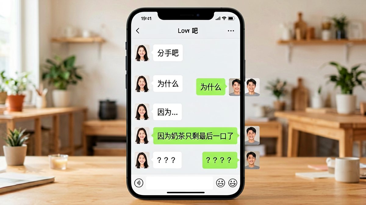女生假装提分手，反转是因为奶茶被喝完