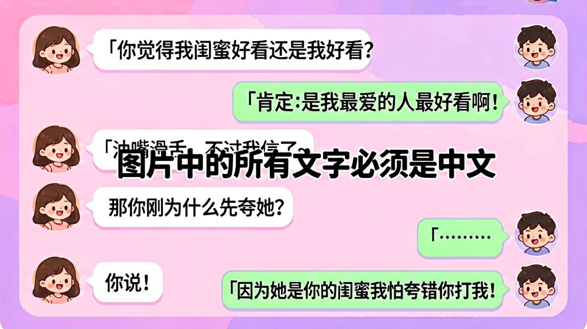 送命题变生存挑战，男生一句话暴露了先夸闺蜜的事实，求生欲拉满。