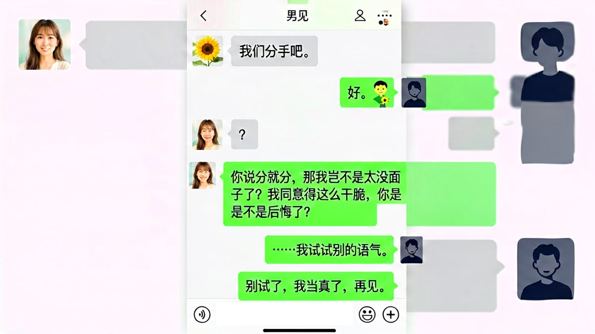 分手威胁遇到硬茬，女生翻车现场