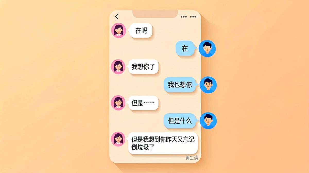 女生表白秒回后一句反转，男生已读不回。